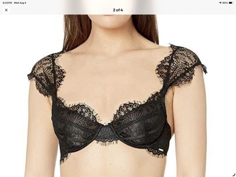 Bluebella Marina Bra Black Eyelash Lace Underwired 36B